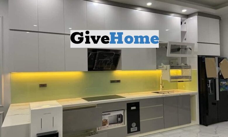 Tủ bếp acrylic bóng gương