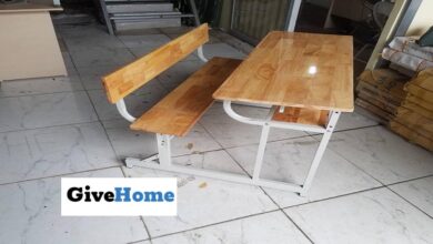 Bàn Học Sinh Xếp Gọn Gỗ Cao Su