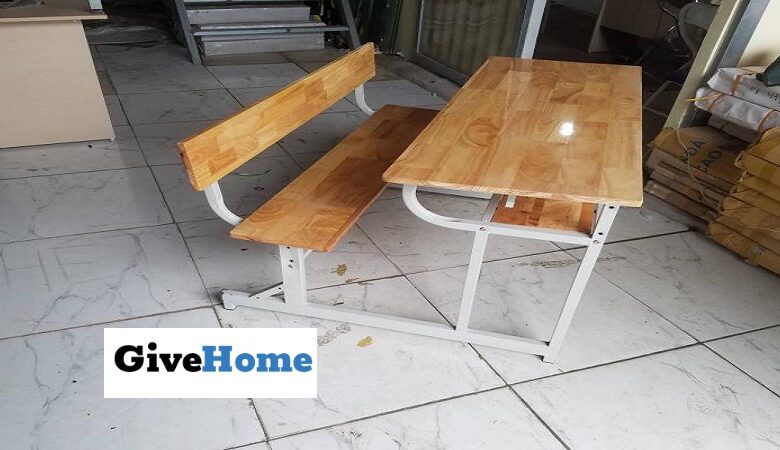 Bàn Học Sinh Xếp Gọn Gỗ Cao Su